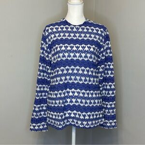 Vintage Open Knit Blue & White Sweater